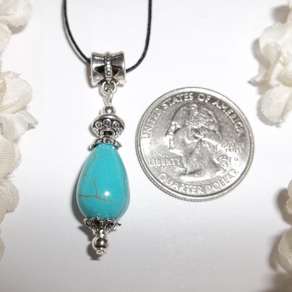 Turquoise Blue Necklace Adjustable Handmade 5163 - Picture 2 of 9